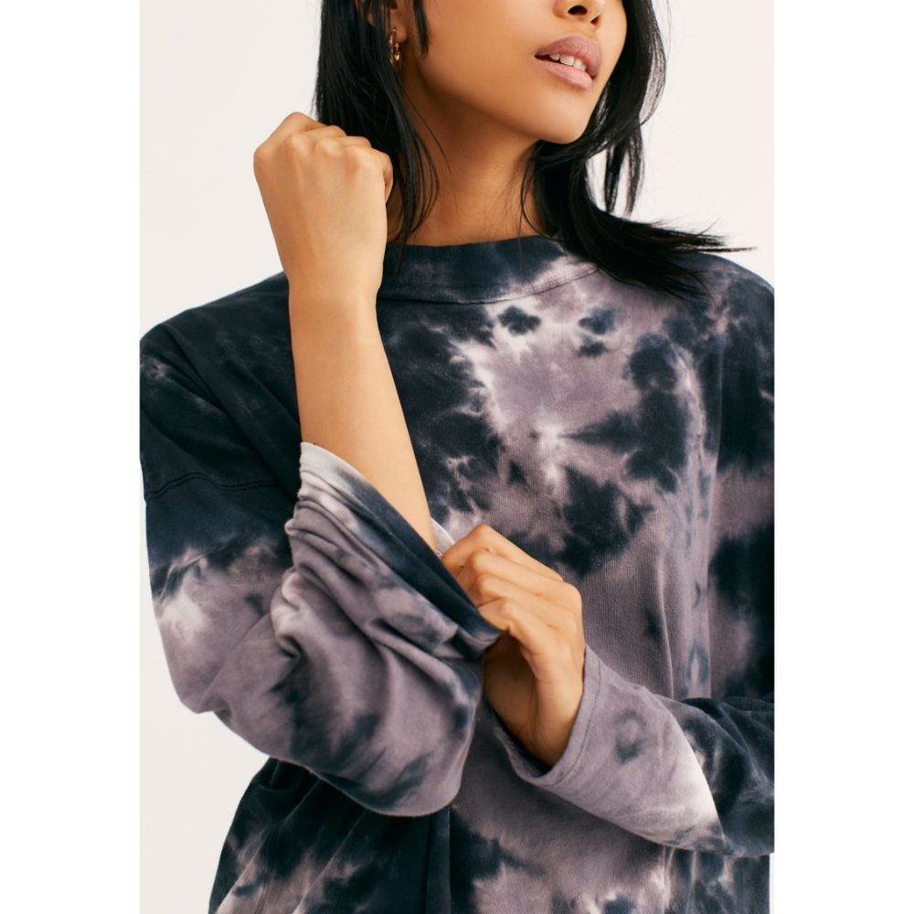 NWT Free People Be Free Tie Dye Tee / Charcoal - Picture 3 of 7